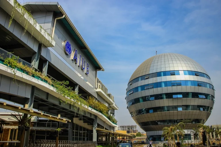 American International University-Bangladesh AIUB campus and iconic dome building in Kuratoli Dhaka