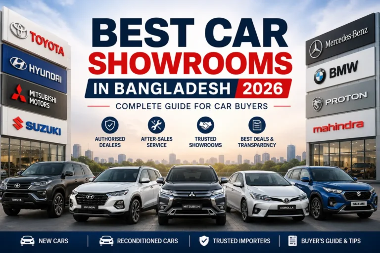 Best car showrooms in Bangladesh 2026 featuring Toyota Hyundai BMW Mercedes Benz and Suzuki dealerships