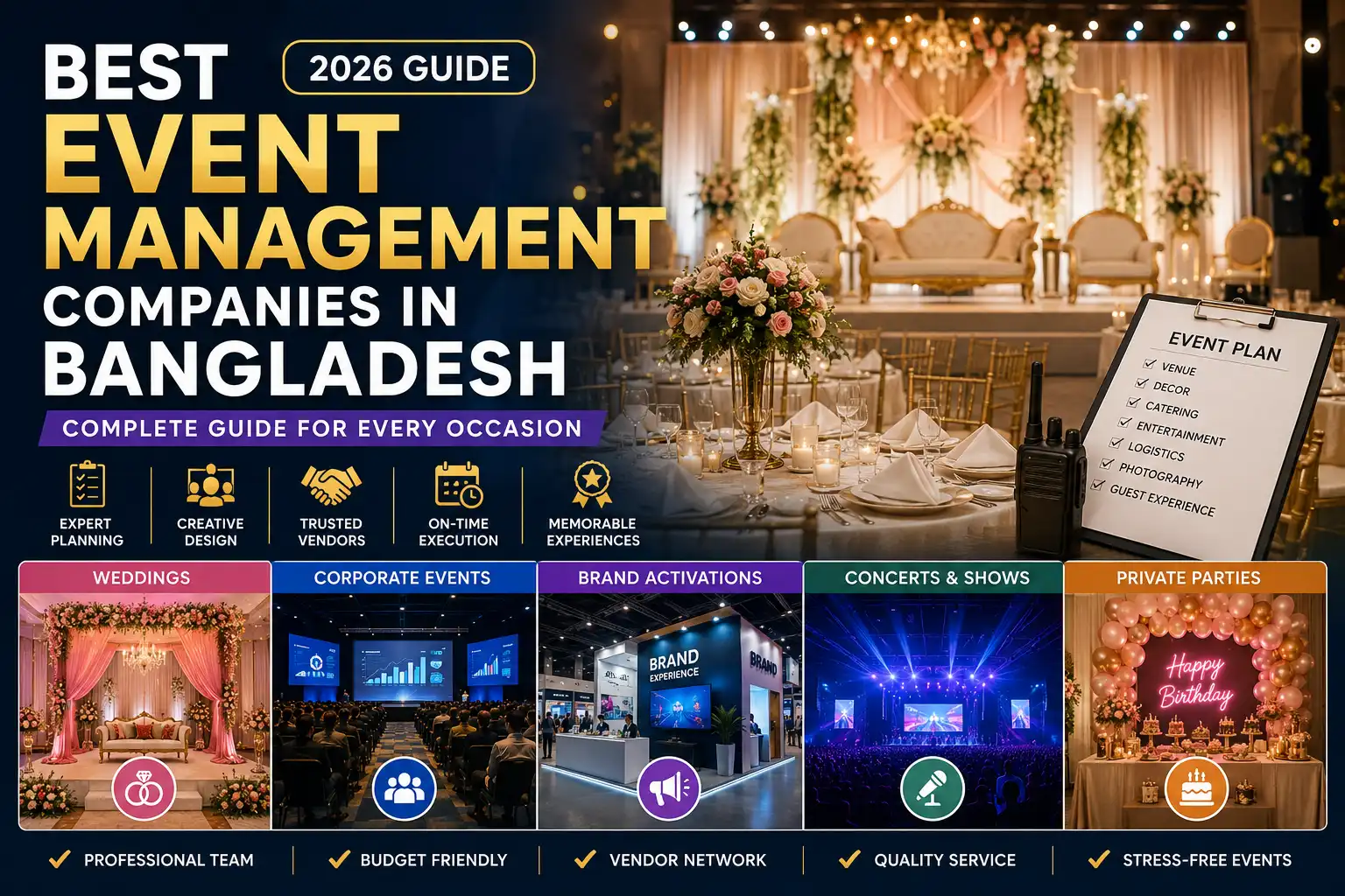 Best event management companies in Bangladesh 2026 for weddings corporate events brand activations and private parties