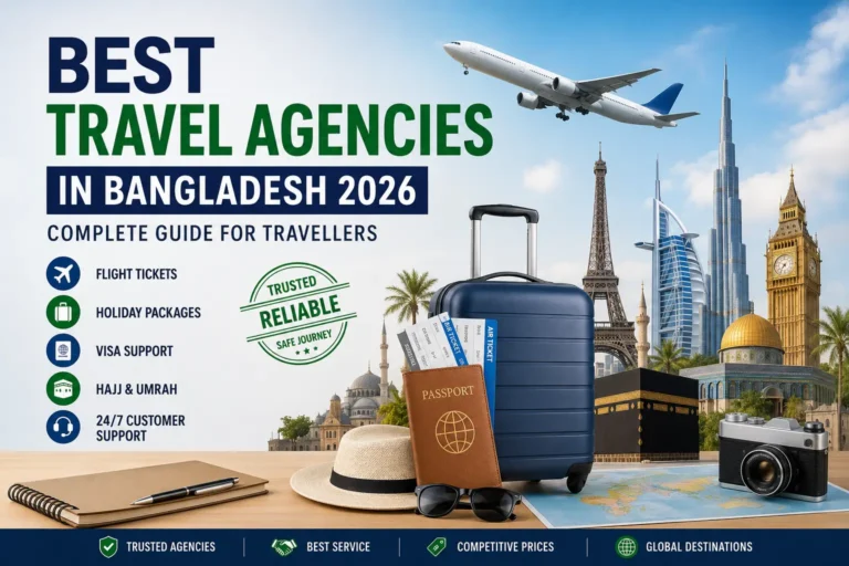 Best travel agencies in Bangladesh 2026 featuring flight booking holiday packages visa support and Hajj Umrah travel services