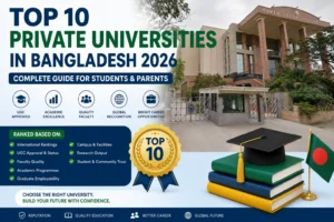 Top 10 Private Universities in Bangladesh 2026 including North South University campus and university ranking guide for students