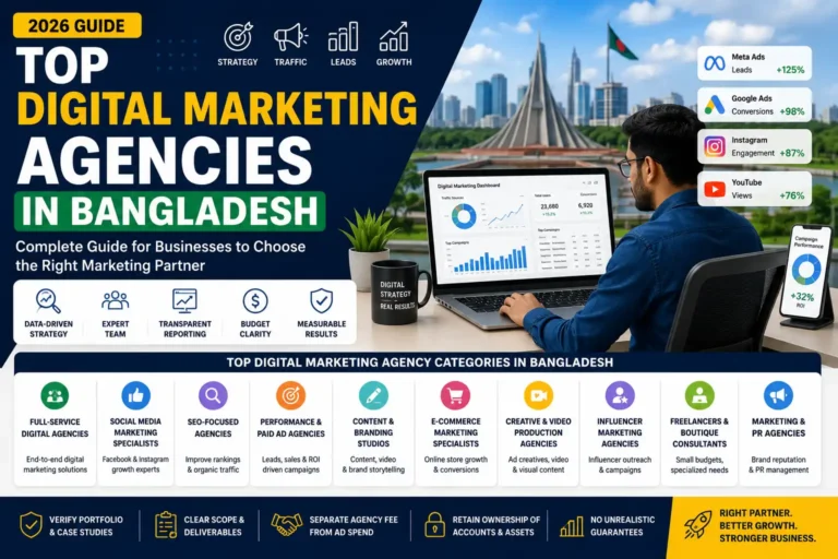Top digital marketing agencies in Bangladesh 2026 for SEO social media PPC branding and online growth