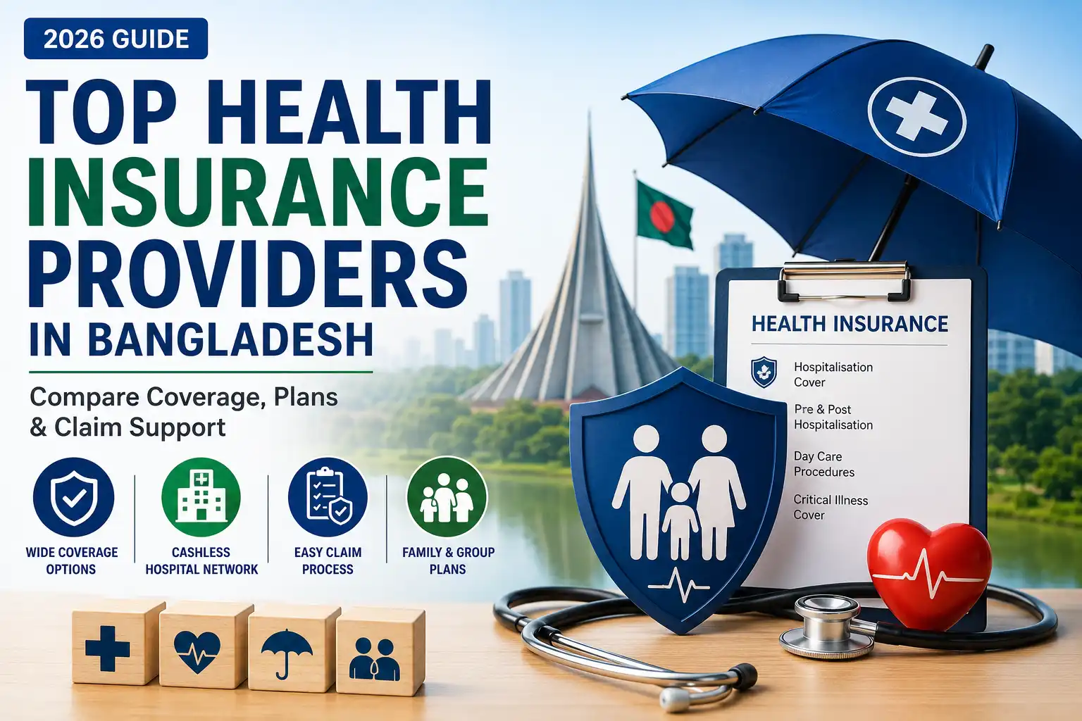 Top health insurance providers in Bangladesh 2026 guide comparing coverage plans claim support and family protection