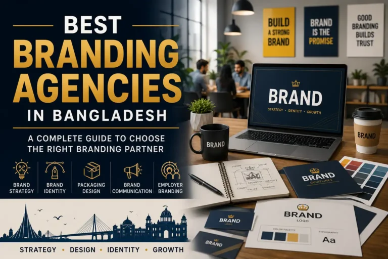 Best Branding Agencies in Bangladesh featuring brand strategy, brand identity, logo design, creative branding, digital branding, and business branding services.
