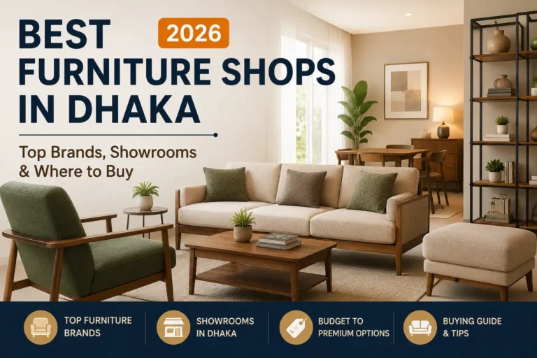 Best furniture shops in Dhaka featuring modern home and office furniture showroom interiors
