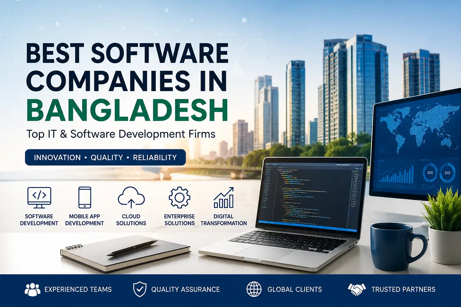 Best software companies in Bangladesh featuring software development, cloud computing, mobile app development, and enterprise technology services