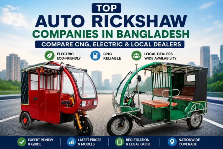 Top auto rickshaw companies in Bangladesh featuring electric and CNG auto rickshaw models