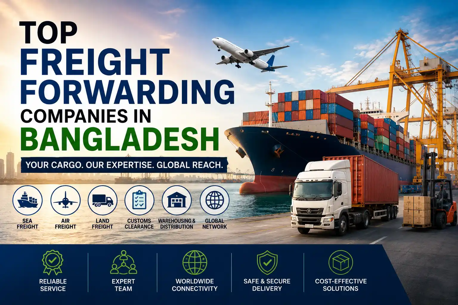 Top Freight Forwarding Companies in Bangladesh for sea freight, air freight, land transport, customs clearance, warehousing, and global logistics.