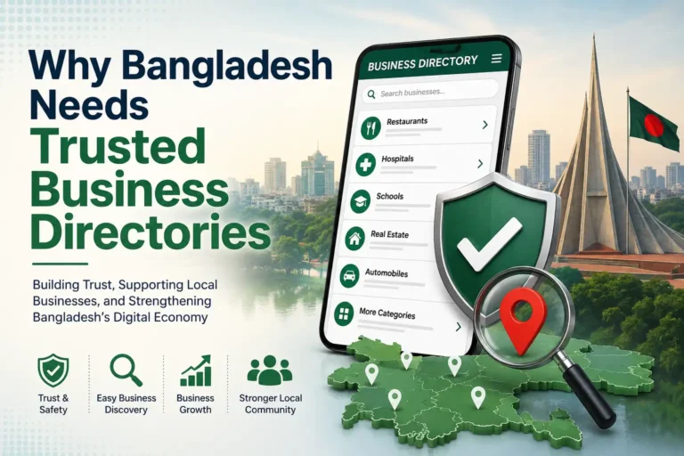 Why Bangladesh Needs Trusted Business Directories for customer trust, business discovery, local SEO, and accurate business information.