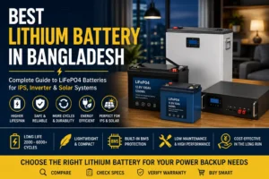 Best lithium battery in Bangladesh featuring LiFePO4 batteries for IPS, inverter, and solar power systems.
