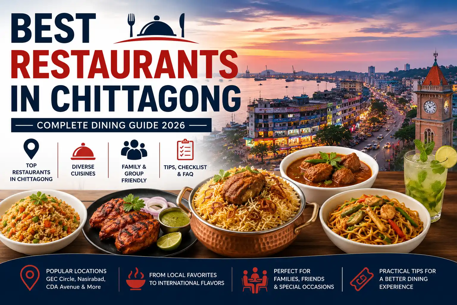 Best restaurants in Chittagong featuring Bangladeshi, Chittagonian, Indian, Chinese, and multi-cuisine dining options.