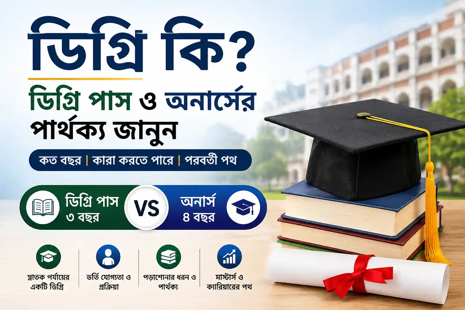 ডিগ্রি কি? ডিগ্রি পাস ও অনার্সের পার্থক্য